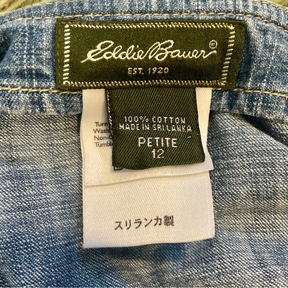 Eddie Bauer Denim Paneled Midi Skirt Size-12P - Picture 6 of 11